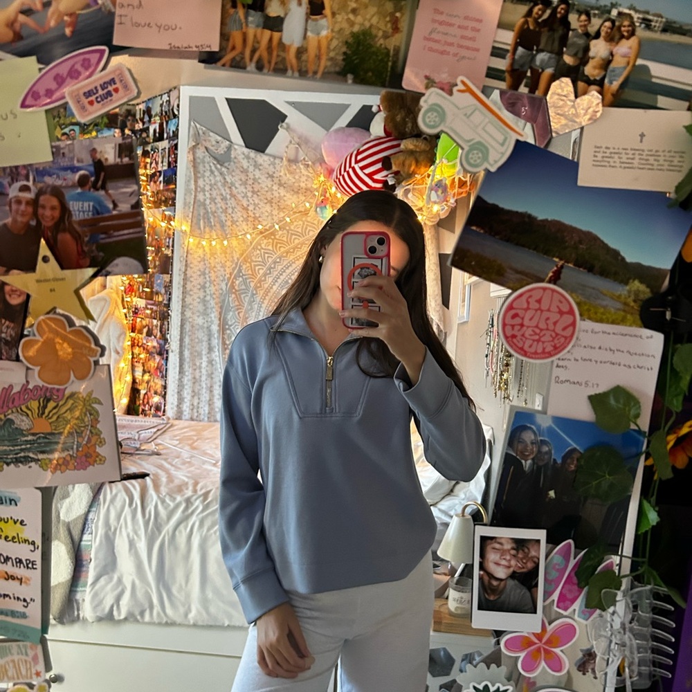 Light Blue Quarter-Zip Pullover